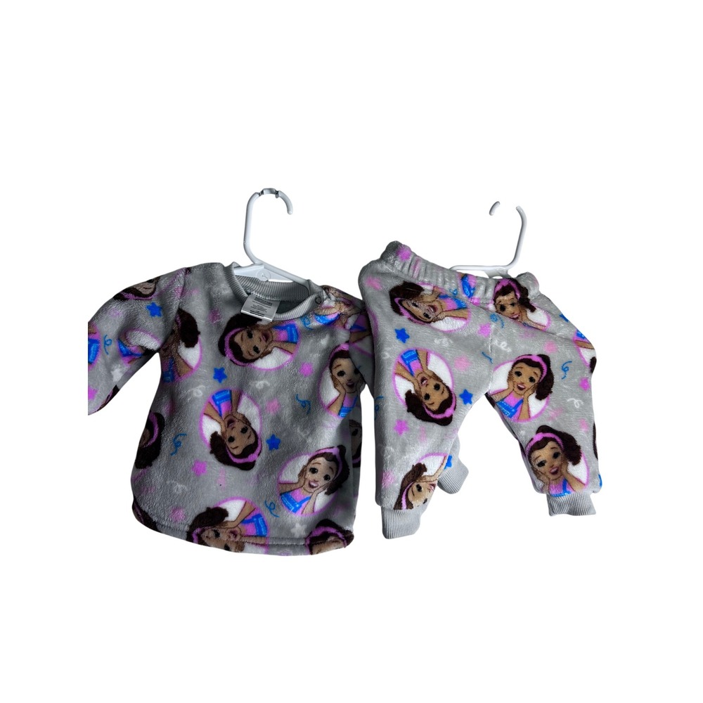 Ms. Rachel Fleece Pajama Set 0-3M Grey Character Print Infants Baby
